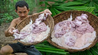 New Food 2022! Pig Intestine Cooking Curry Soup Recipe Eating Delicious.