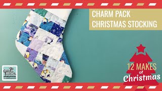 Full Charm Pack Christmas Stocking FREE Pattern + Bonus FMQ tutorial - 12 Makes of Christmas News
