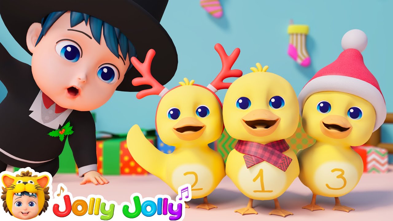 Five Little Ducks🎄🦆 (Christmas version) | Where is my ducklings? Jolly Jolly - Learn and Play