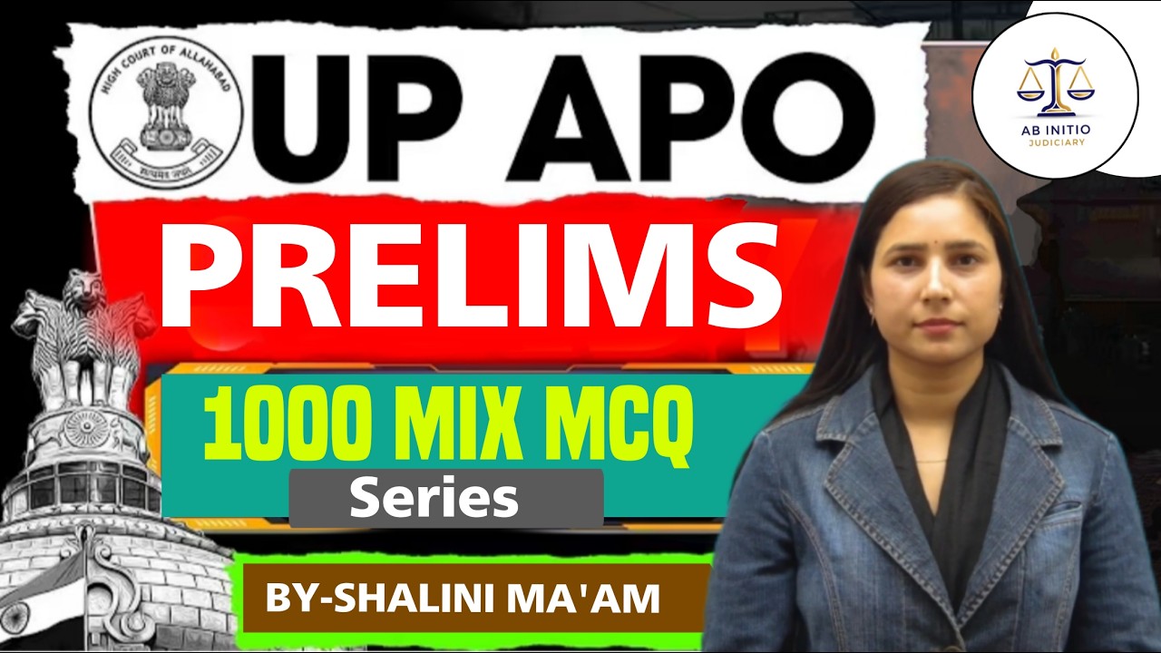UP APO MCQs  | Shalini Ma'am | #abinitiojudiciary