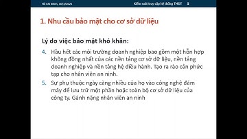 Chương 7. (1/2) Bảo mật CSDL và cloud