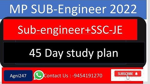 45 Day study Plan Sub-engineer+ SSC JE || Arbind Yadav|| #subengineer #sscje