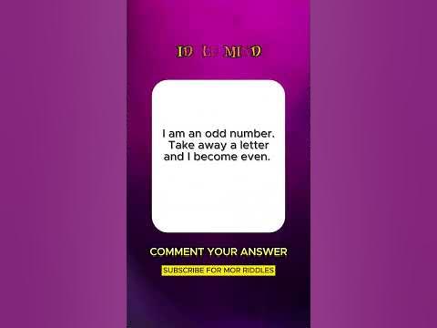 I am an odd number. Take away a letter and I become even. #riddles #