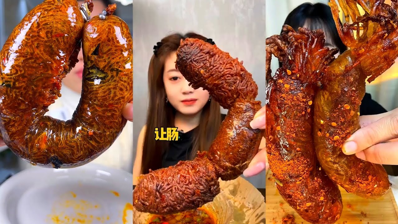 Crispy Soft Sausage mukbang ASMR long satisfying