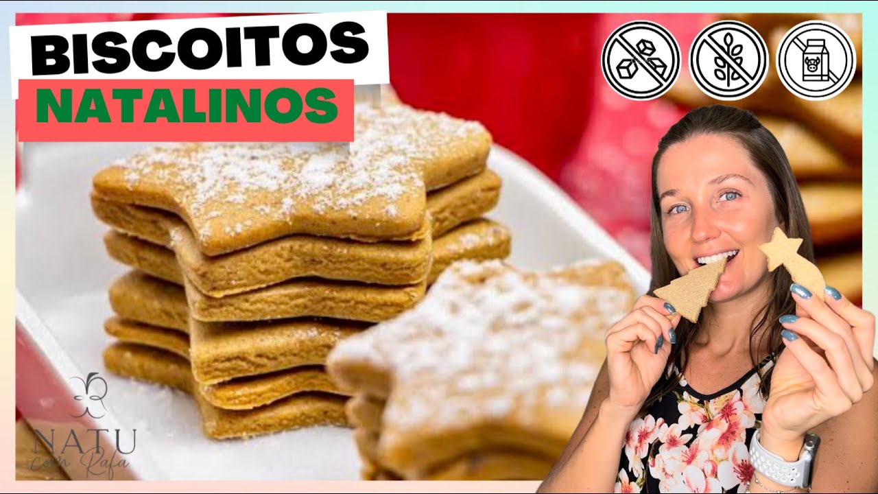 BISCOITOS DE GENGIBRE MUITO AROMÁTICO FÁCIL DE FAZER SEM AÇÚCAR SEM TRIGO E SEM LEITE