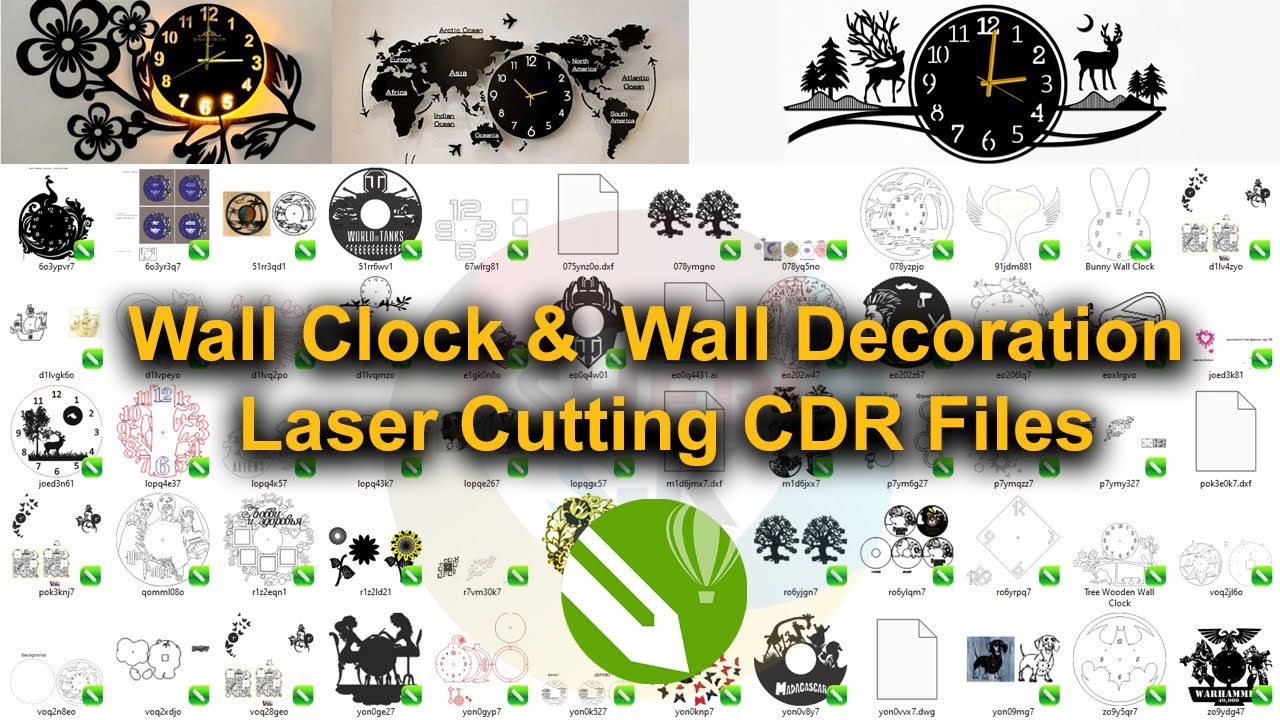 Wall Clock And Wall Decoration CNC Designs Download In CDR Files |Sheri Sk|