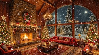 Peaceful Christmas Music for Relaxation 🎄 Cozy Christmas Eve with Crackling Fireplace 🔥 Study, Calm