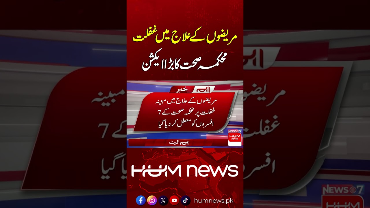 Major Action Over Negligence in Patient Care | Hum News | Pakistan