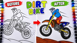 Amazing Dirt Bike Coloring Transformation 🏍️🎨 | Before & After ✨