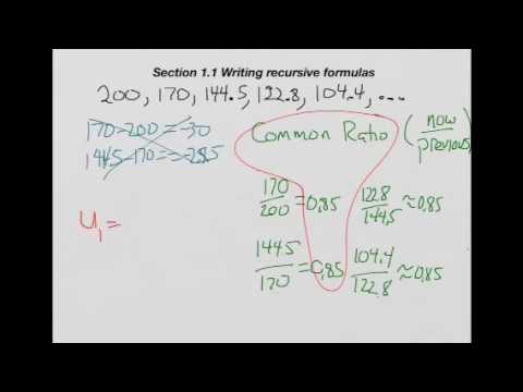 Examples writing recursive formulas