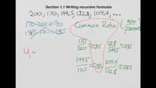 Examples writing recursive formulas