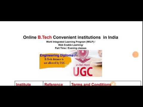 Online BTech Convenient institutions  for Working professional in India