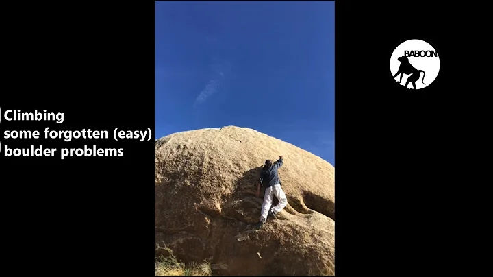 Adan Morales climbing forgotten boulders in Jtree