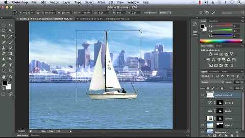 Creating an Adjustment Layer with a Layer Mask - Adobe Photoshop CS6 Tutorial