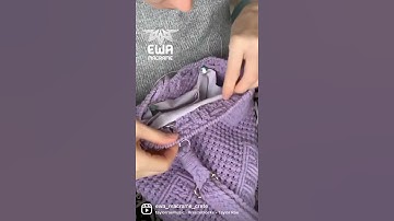 Sewing the lining into the macrame bucket bag 🪡