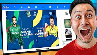 HOW TO MAKE A CRICKET POSTER IN PIXELLAB || CRICKET POSTER DESIGN IN PIXELLAB | Tofayel Creations screenshot 2