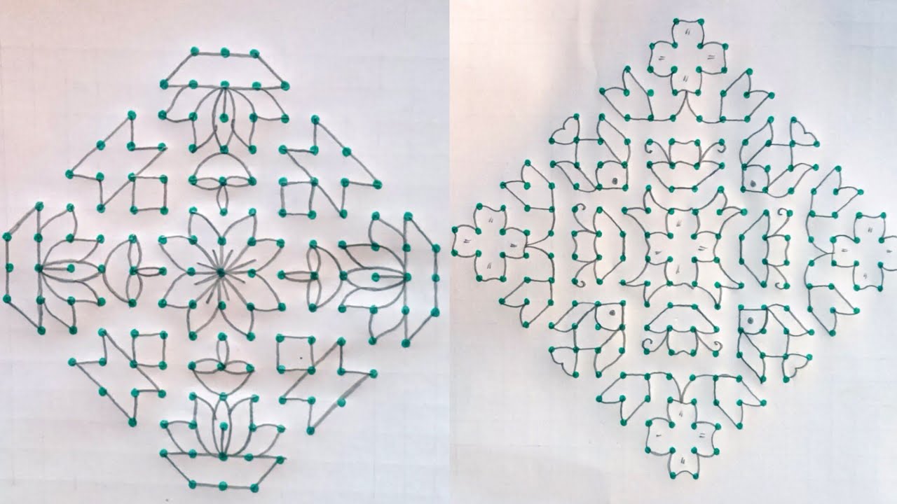 20-2-2 dots rangoli designs 🌸🌸/big beautiful rangoli design /🌸creative muggulu 