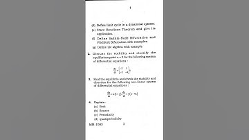 VBU MSC Mathematics sem 4 pyq sem 4 paper- 15 dynamical system #vbu #pyq #Dynamical system #shorts