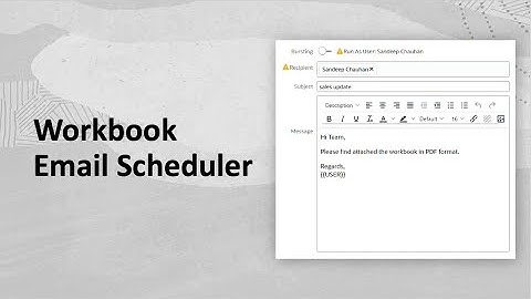 Oracle Analytics Workbook Email Scheduler