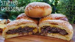 Stuffed Cheeseburger Bun Recipe 🍔  - Homemade Closed Burger