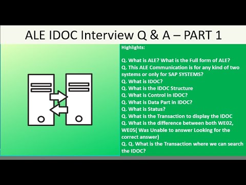 ALE IDOC Interview Questions and Answers - Part 1|IDOC STRUCTURE | CONTROL | DATA | WE02 | WE19 ETC