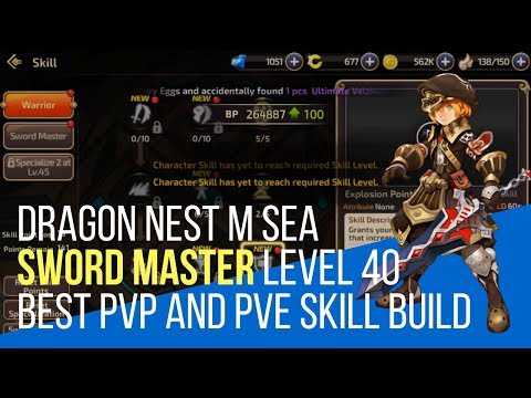 Dragon Nest M - Sword Master Best PVE and PVP Skill Build