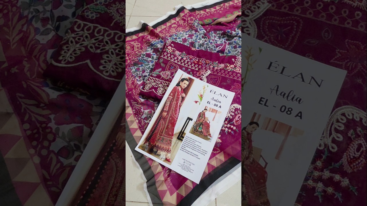 Комплект из 3 предметов Elan Embroidered Lawn Suits EL23-08 B Aalia - Летняя коллекция