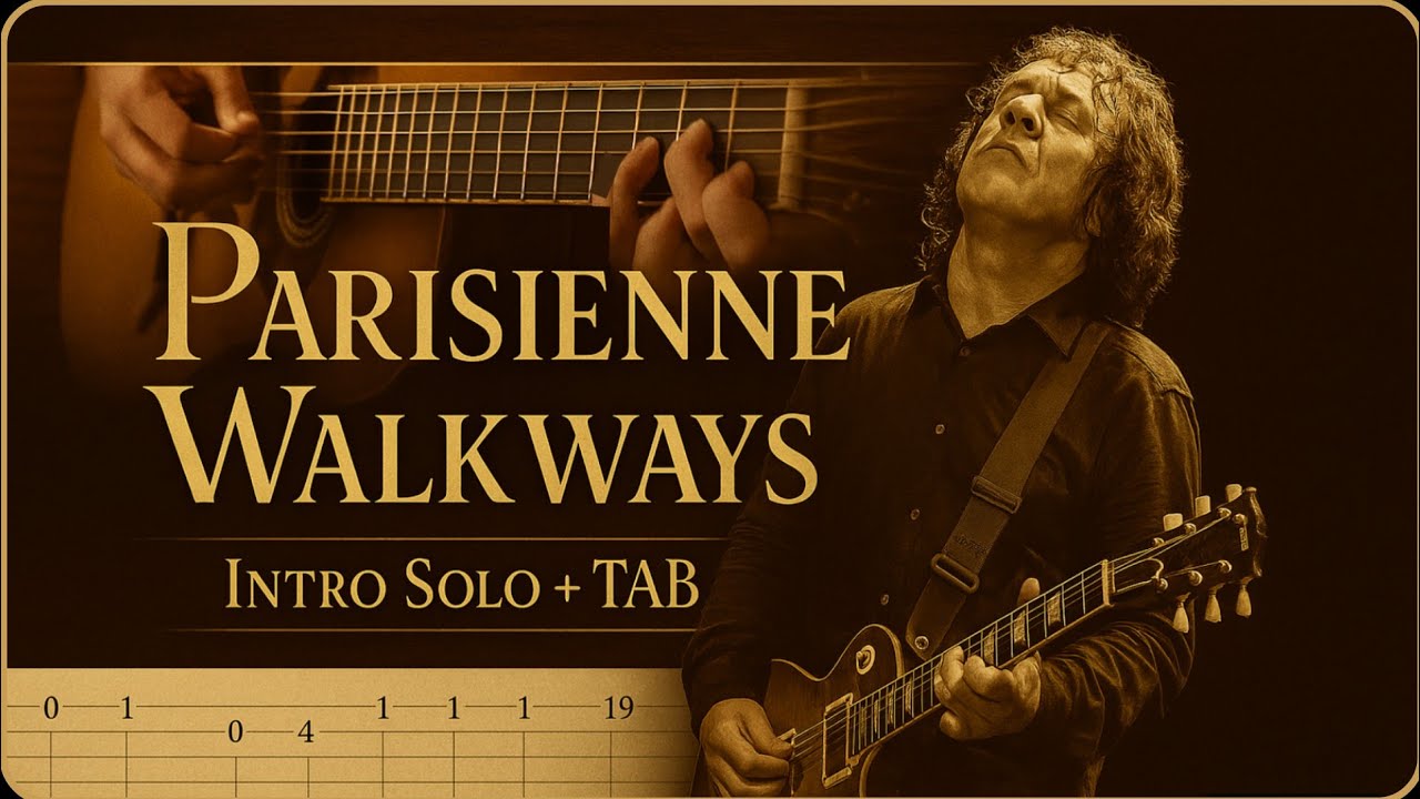 Parisinne Walkways | Gary Moore | Intro solo with tab | Guitar Tutorial | آموزش گیتار
