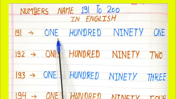 Number names 191- 200