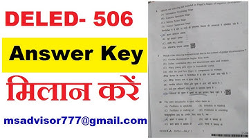 NIOS DELED 506 Answer Key