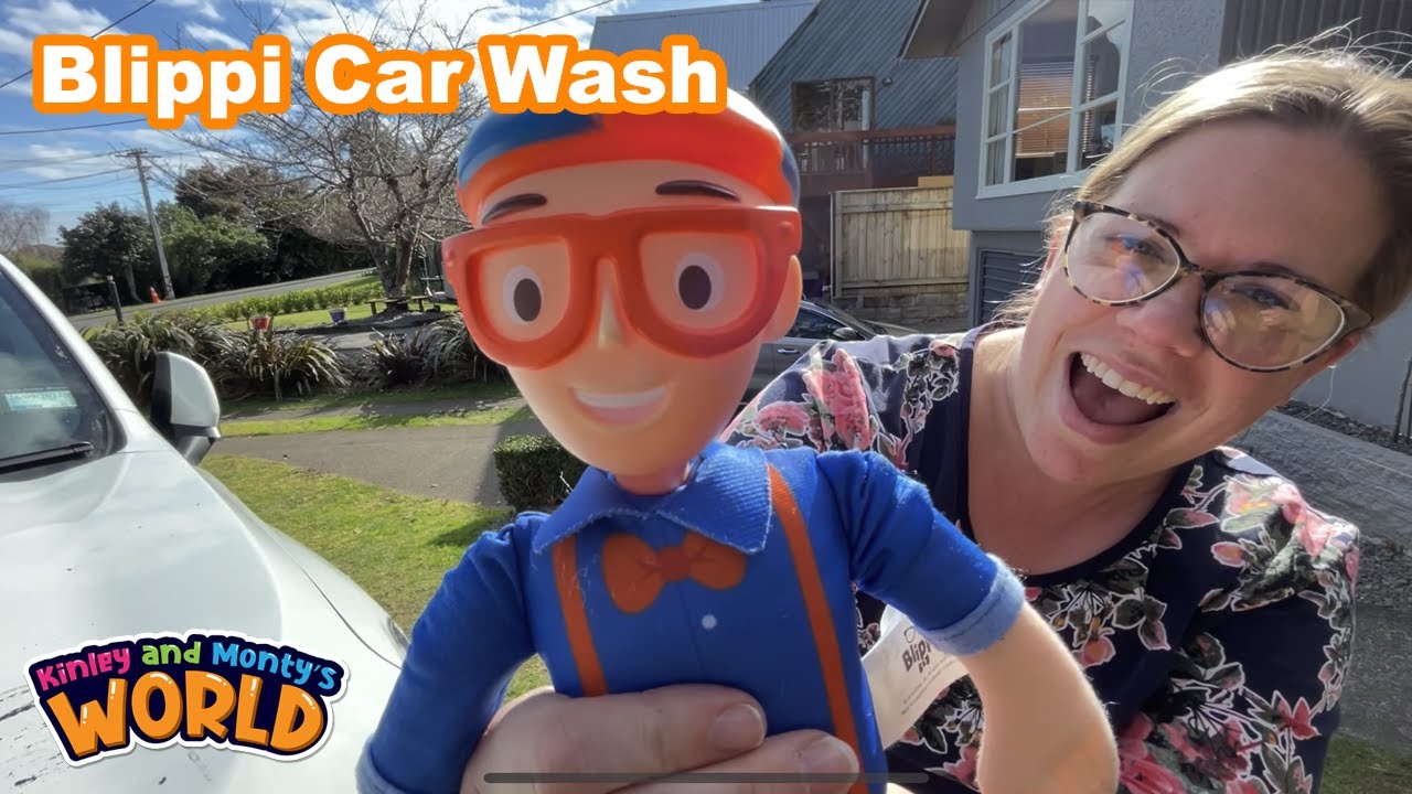 CRAZIEST Blippi Car Wash with Kinley and Monty 