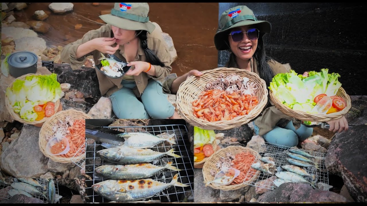 Grilled fresh fish on Bokor Mountain/អាំងត្រីស្រស់នៅលើភ្នំបូកគោ