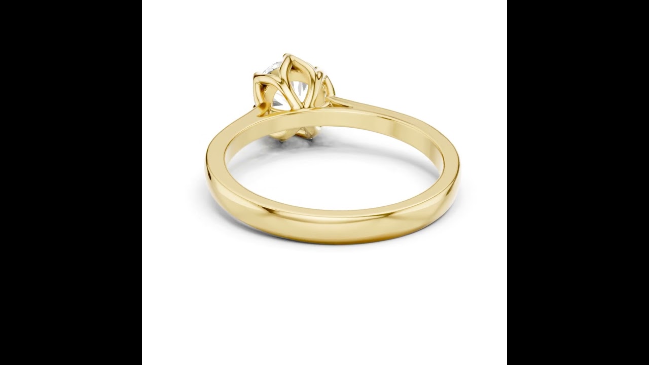 6-Prong Petal Set Round Diamond Solitaire Ring
