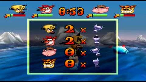 Crash Bash (PS1) Gameplay - Polar Push Tournament