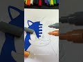 Drawing sonic and silver with posca markers fusion effectshorts