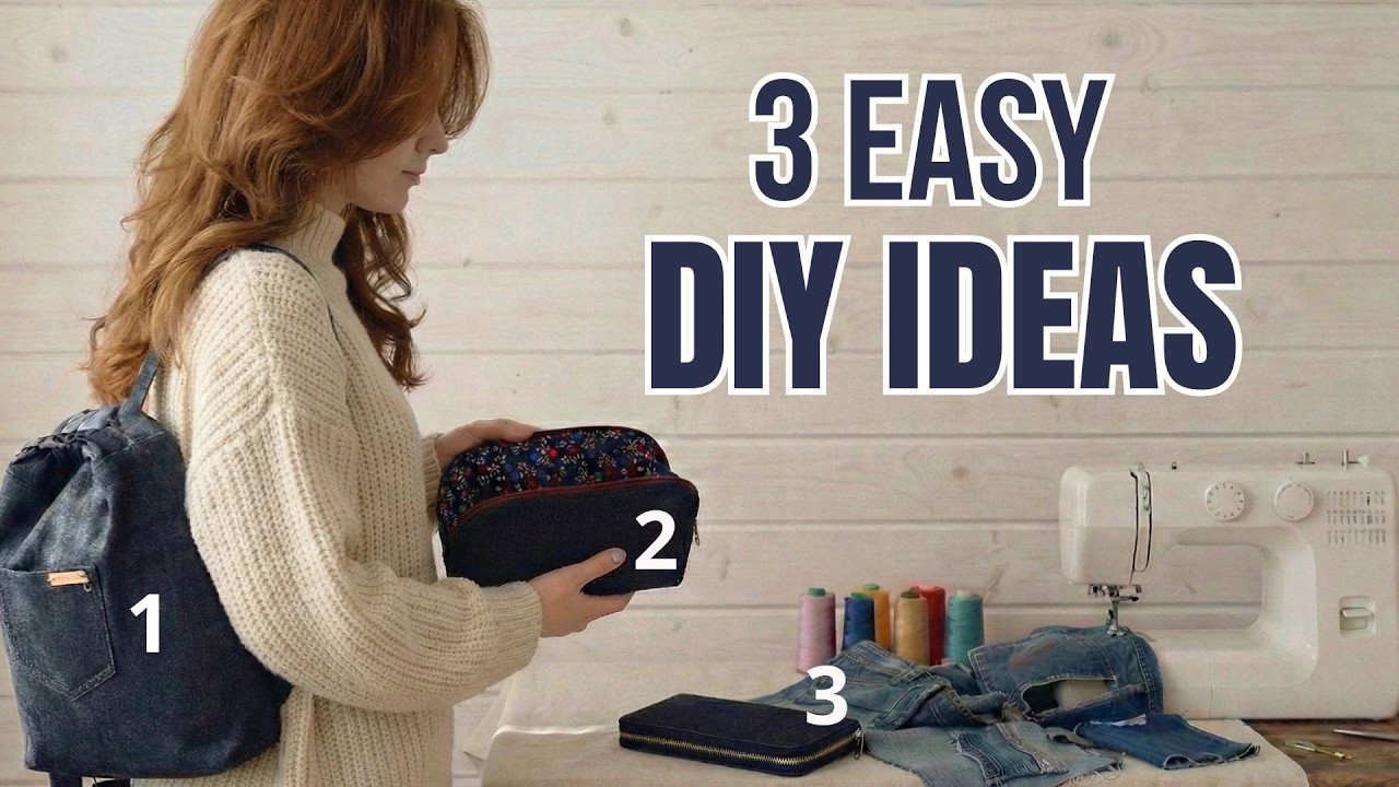 3 DIY идеи из одних старых джинсов / Вторая жизнь старых вещей