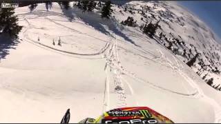 Crazy snowmobile jump [HD] dubstep edition!