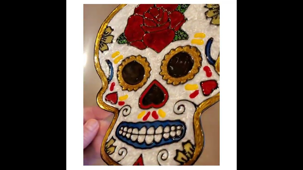 Day of The Dead Sugar Skull Window Cling