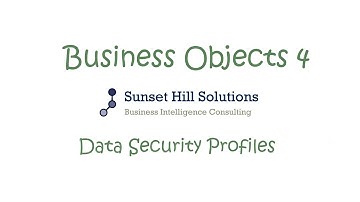 Business Objects 4x - Information Design Tool - Data Security Profiles