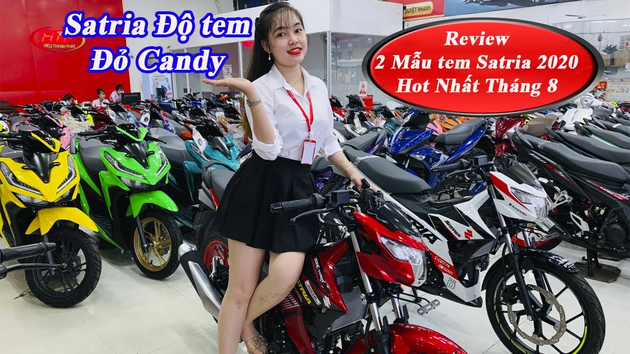 Tem xe Satria  136  thiết kế đỏ candy