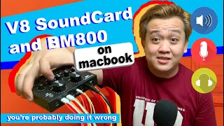 1284 PESOS ONLY!!! V8 Soundcard and BM800 Condenser mic on Mac (MacBook) - Setup