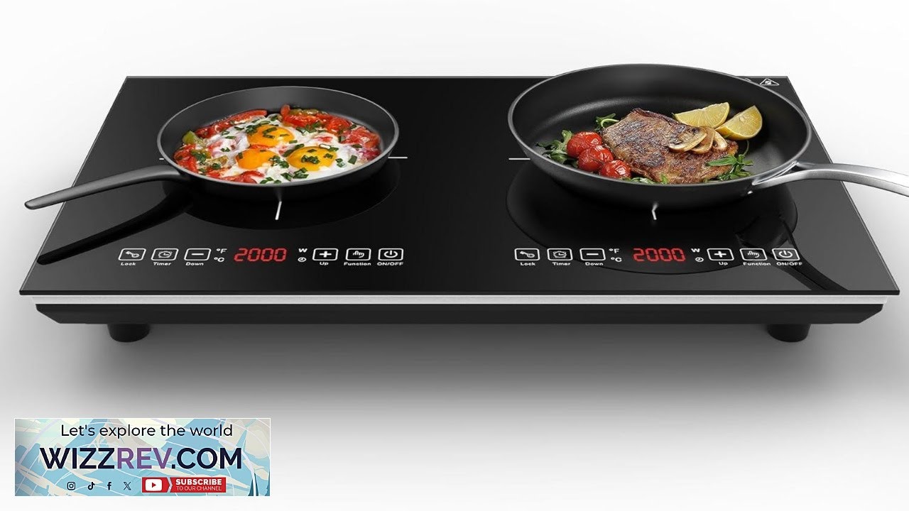 Двойная индукционная варочная панель VBGK 110 В 4000 Вт, электрическая конфорка, 2 конфорки, свет...