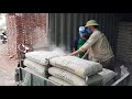Công nông ba bánh chở xi măng xây dựng công trình | BinhNgocHa Tube TiVi