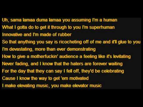Eminem Rap God Clean Fast Part