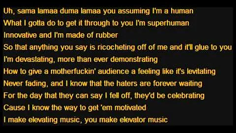 RAP GOD FAST PART Lyrics! !!