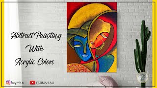 How to Paint Abstract Acrylic Painting | Abstract Face Painting Demonstration