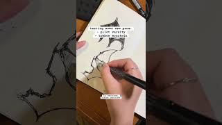 sketching with pen: bat wings #drawing #art #sketching #shorts