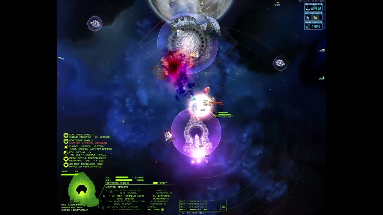 Single Rift Torpedo Paragon destroys High Tech Star Fortress in 150 seconds! (Starsector 0.97a)