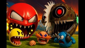 Robot Pacman vs Cartoon Cat vs Ms Pacman vs Scary Pacman X--103087