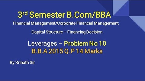 Financial Management - Calculation of EPS in Kannada PART 10 - BBA 2015 Q.P 14 Marks